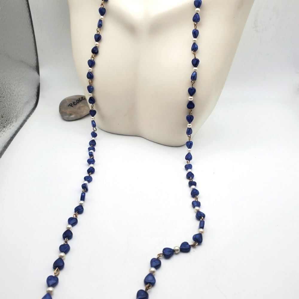 Purple blue toned heart necklace